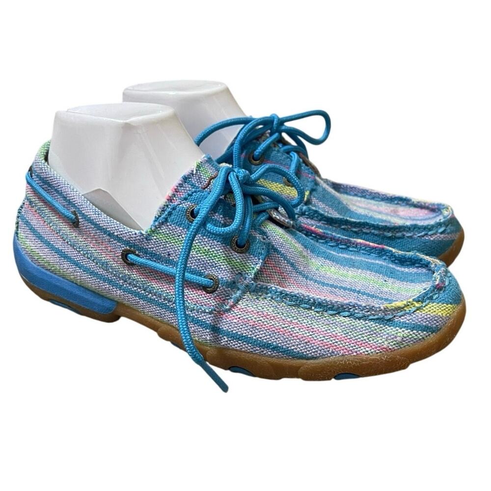 Twisted X Wild Blue Yonder Driving Canvas Shoe Serape Women Size 8.5 Western